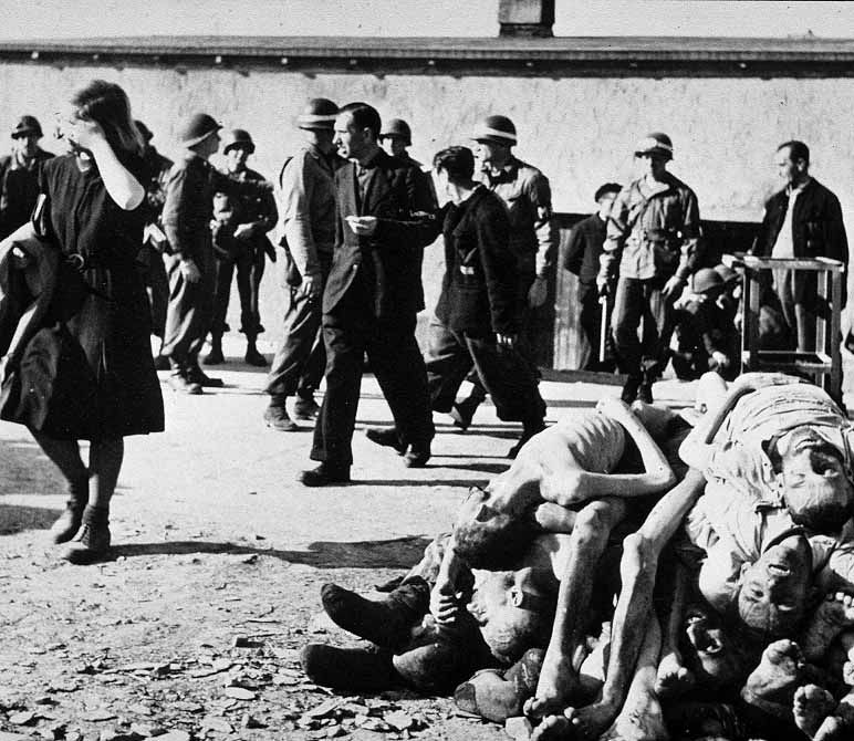 Civilians from Weimar forced to view the bodies at Buchenwald